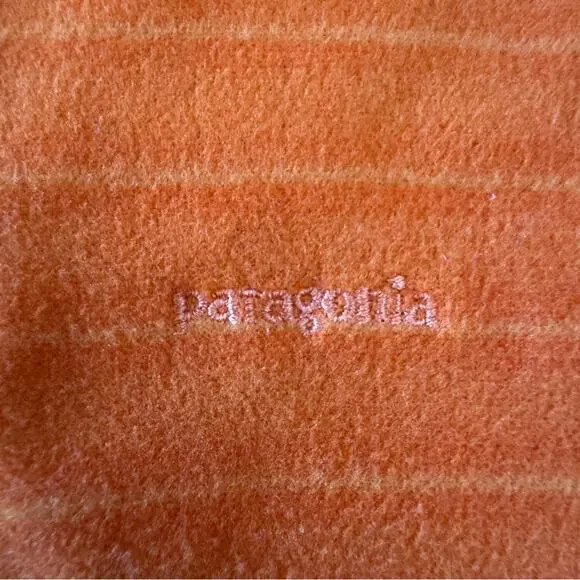 Patagonia Kid's Micro D Zip Neck Orange Quarter Zip Pullover Size 10 - Picture 6 of 7